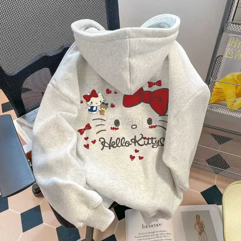 Sanrio Hello Kitty Sweet Age Reducing Cartoon 3D Printed Cute Hoodie Hooded Sweatshirt Quick Drying Loose Comfortable Top L251028