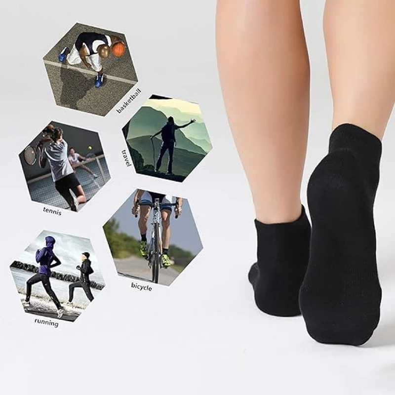 6 Pairs Men Running Sports Socks Comfortable Sweat Absorbing Breathable Cushioning ShockAbsorbing Basketball Sports Casual Sock J251028