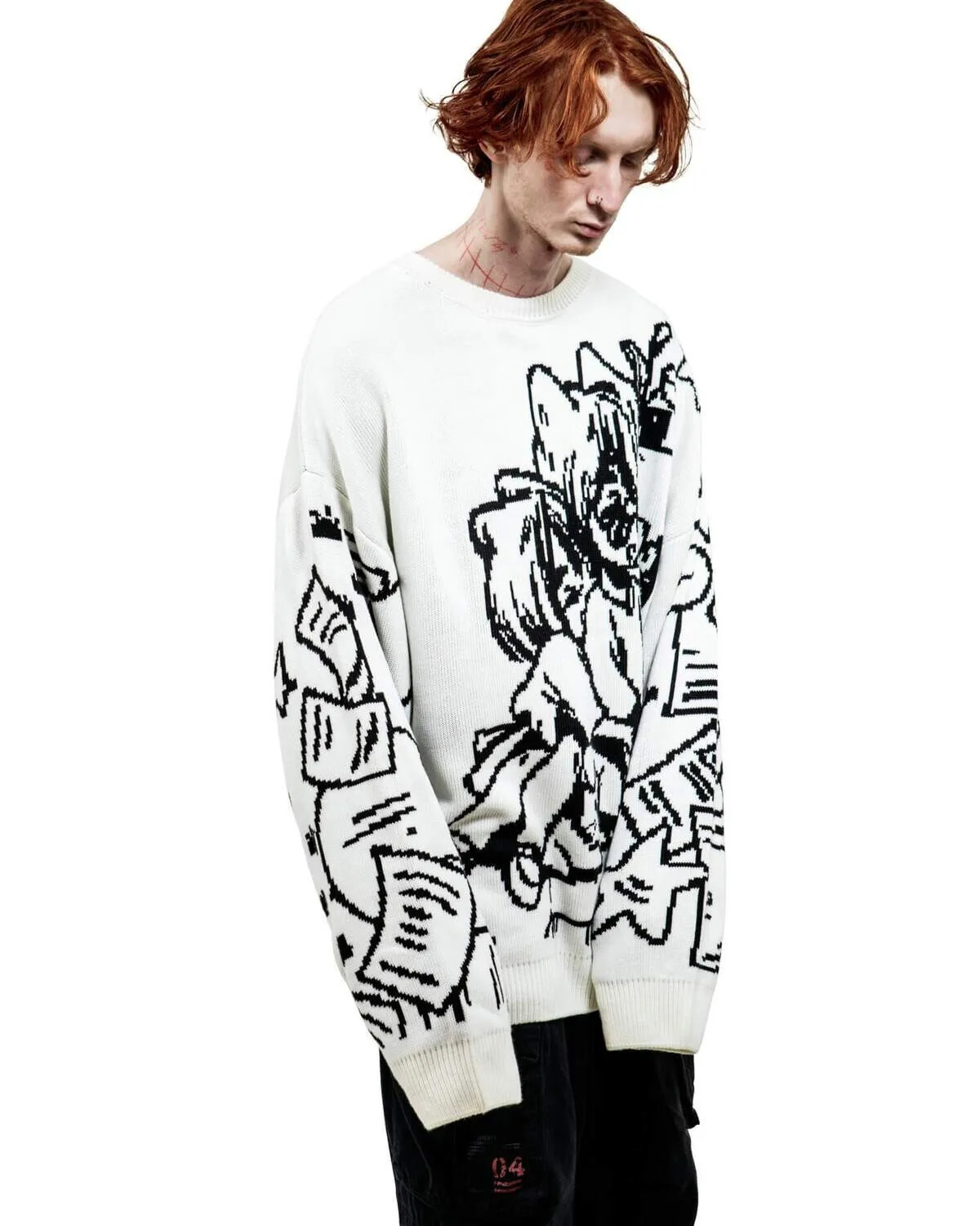 Vintage Cartoon Knitted Sweaters Men Casual Oversized Fashion Women Streetwear Tops Harajuku Pullover Y2k Aesthetic Clothes Goth 251023