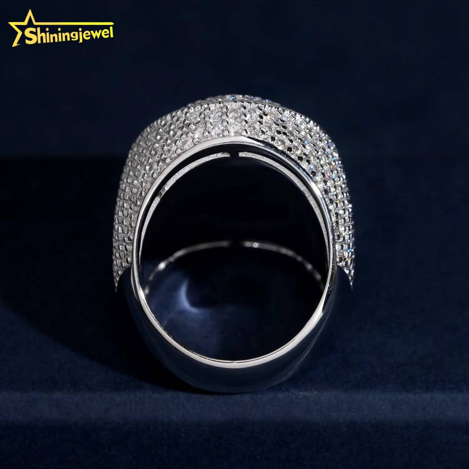 Chunky Oval Balloon Championship Ring Pass Diamond Tester Hip Hop Jewelry 925 Silver Diamond Moissanite Men Ring