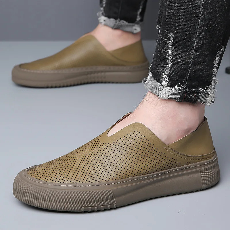 Slip On Leather Casual Shoes Men Loafers Spring Summer Mocasines Hombre Loafer Men Leather Casual Shoes Men Sneakers Autumn 251023