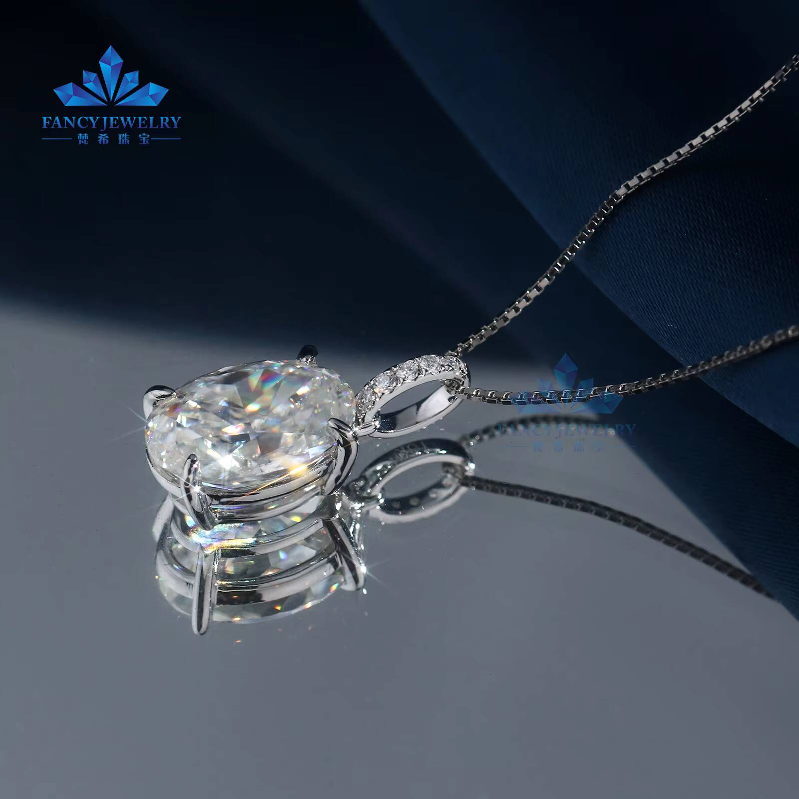 Custom 05ct 1ct 2ct 3ct Lab Diamond 10K 14K 18K Solid Gold CVD HPHT Round Pendant DEF VVS VS IGI Certificate Diamond Necklace