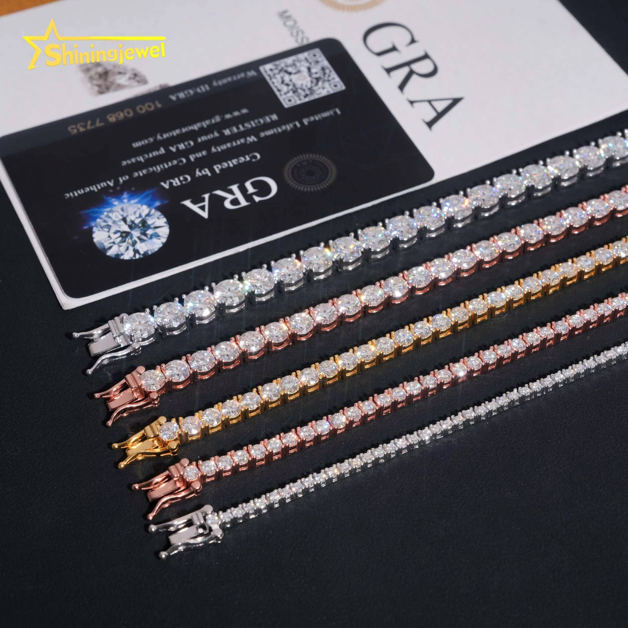 Cheapest Price Bulk in Stock VVS Moissanite Pass Diamonds Test Gold Plated Sterling Silver 925 Tennis Chain Iced Out Jewelry