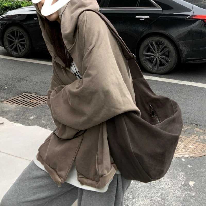 Retro Autumn and Winter Dumpling Bag Shoulder Bag Unisex Handbag Large Capacity Canvas Bag Harajuku Idle Sle Tote Bags for WomenW251028