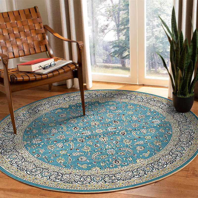 Nordic Ethnic Style Round Carpet for Living Room, Dirt-Resistant and Wear-Resistant, Cradle Chair Mat, Bedside Decorative Rug