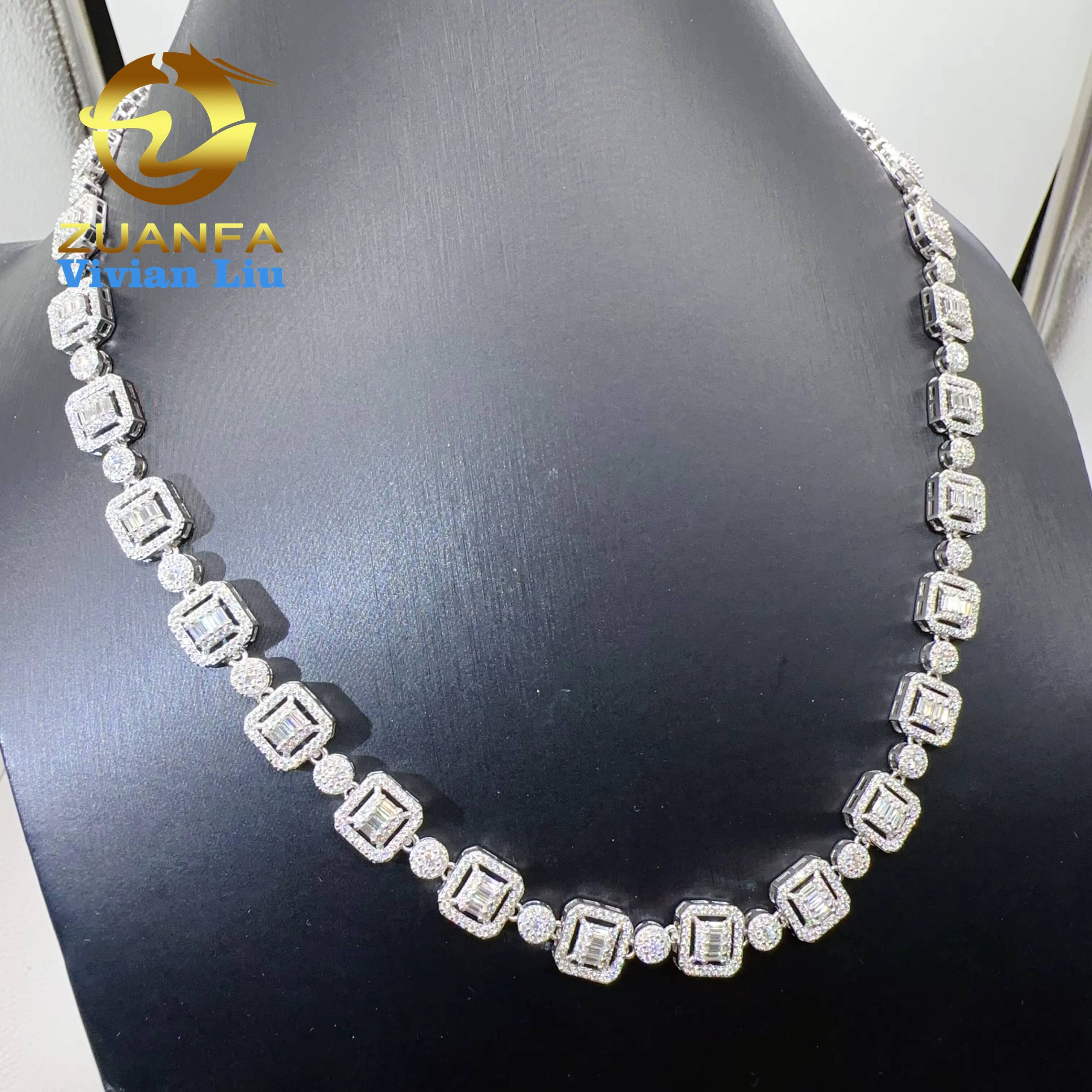 Fine Fashion Women Jewelry Sterling Silver 925 Vvs Moissanite Diamond Jewelry Necklace Chain