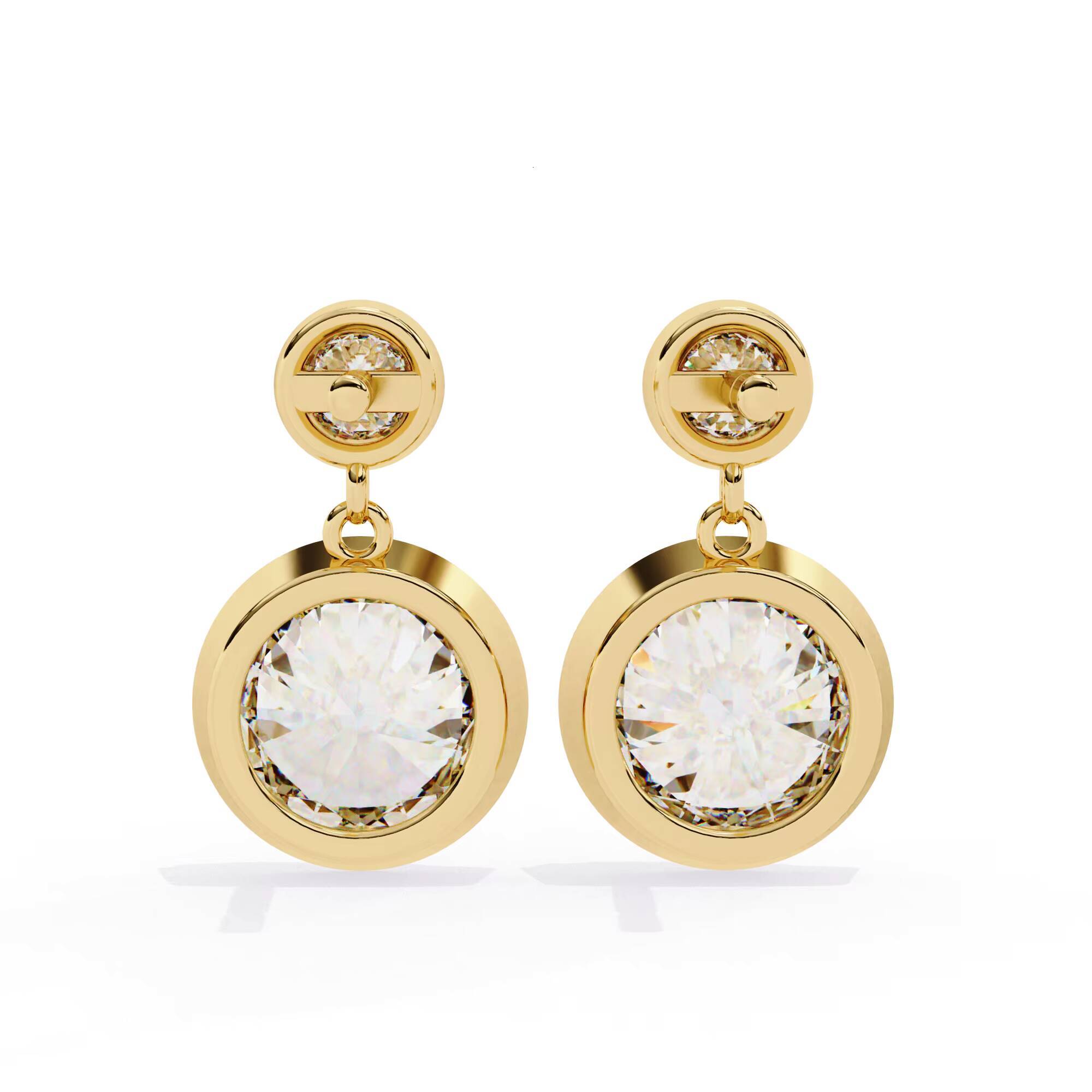 10K White Gold Hoop Earrings With Lab Grown Diamonds Trendy New Luxury Jewelry for Women