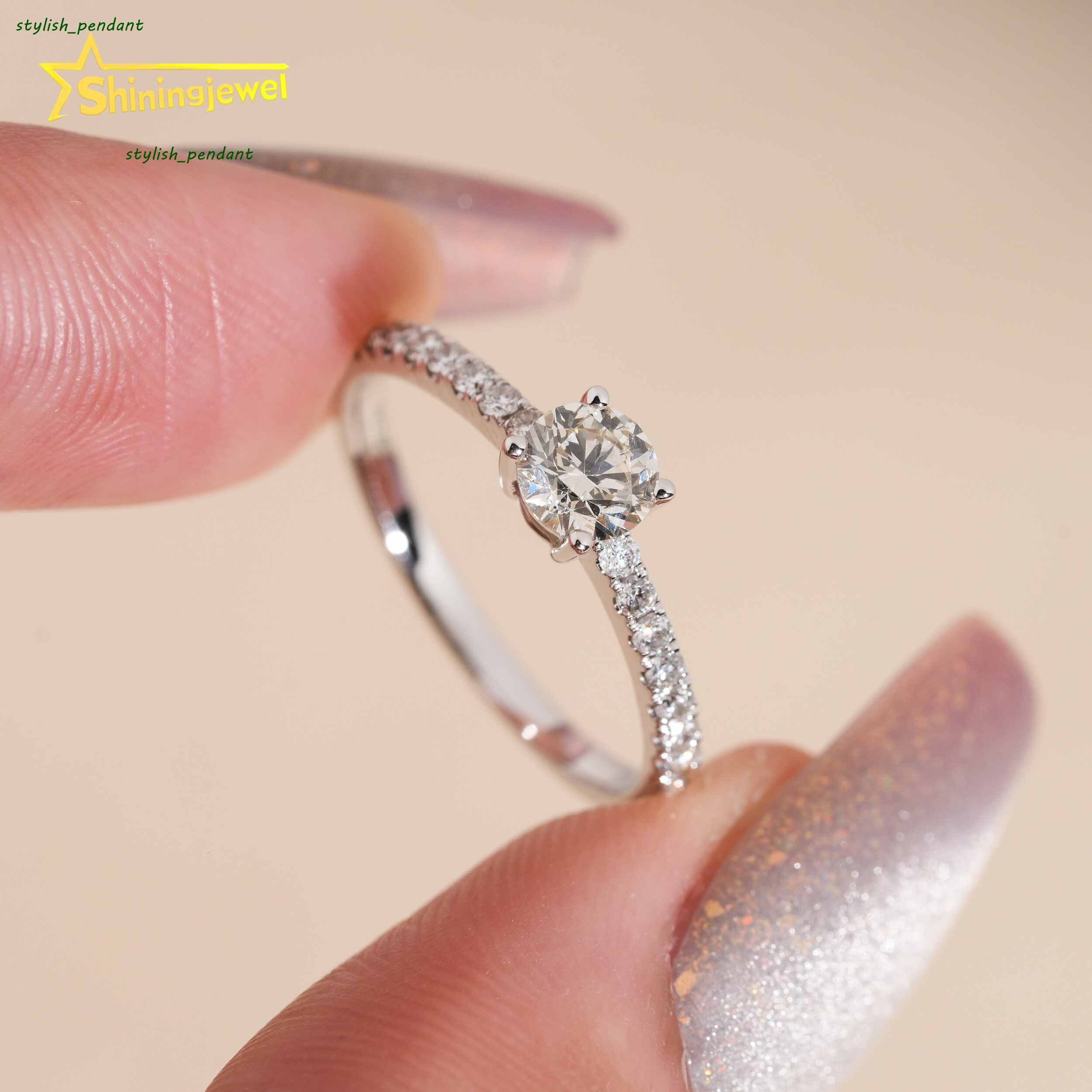 Classic Design Natural Diamond Rings 14k Gold Wedding Ring Engagement Women Fine Jewelry Custom Real Gold Rings