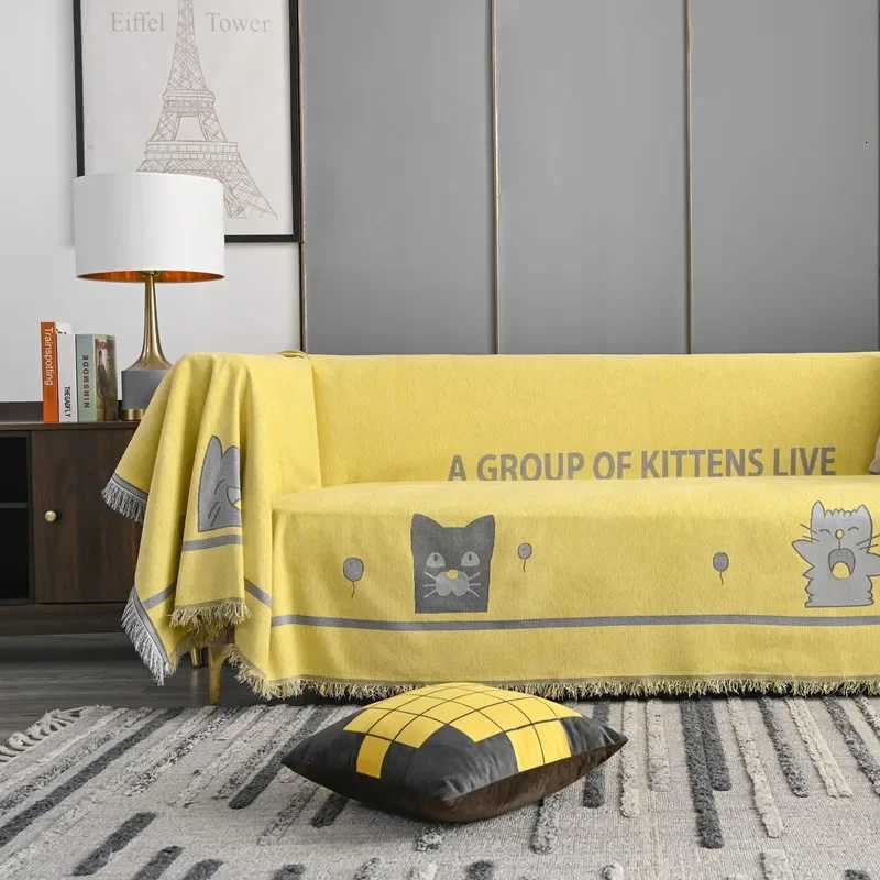 Nordic Simple Sofa Throw Blanket Chenille Sofa Cover with Tassel Four Season Multifunctional Couch Towel Blanket Beds Blanekets C251028
