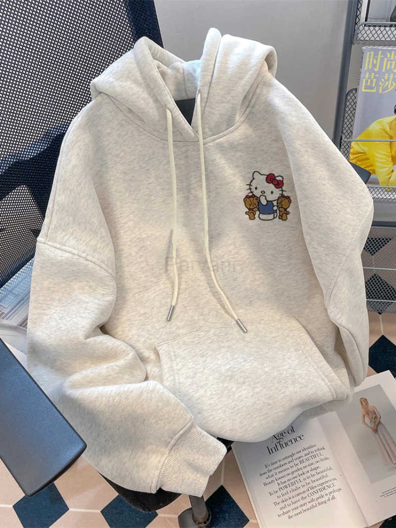 Sanrio MINISO Hello KitTY Ice Hoodies Lovely Vintage Sweatshirts Hoodie Amusing Men Women Tops Outerwears Blouse Cool Streetwear L251028
