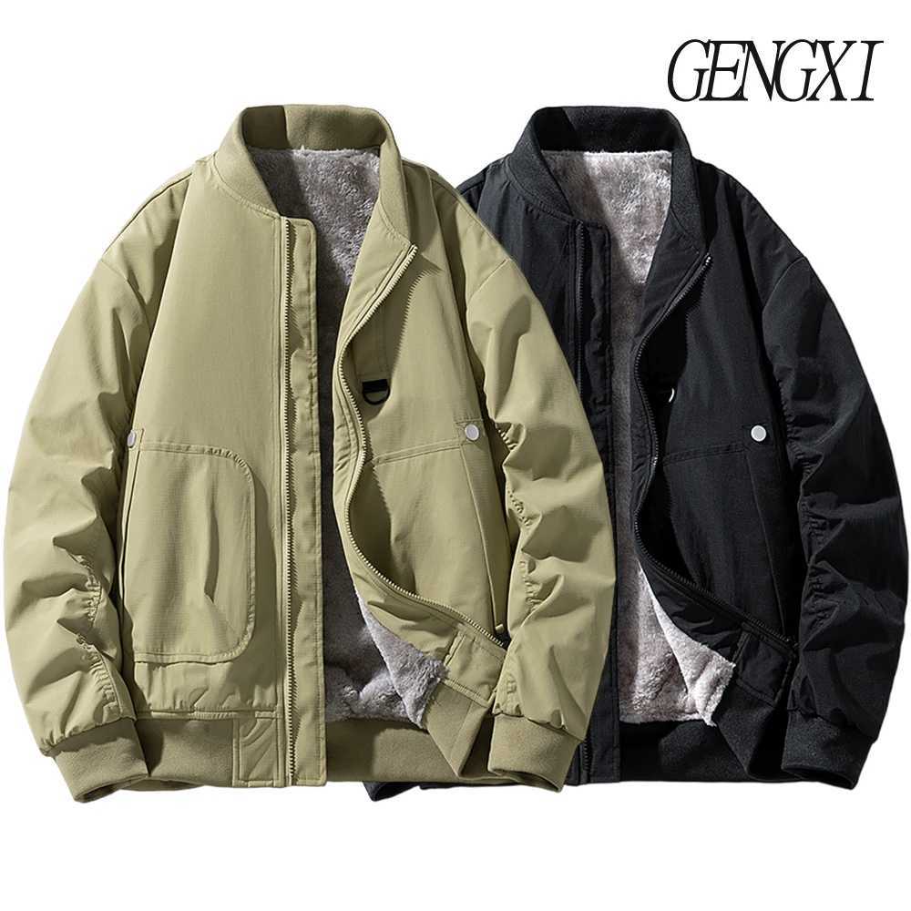 AmericanKorean Style Baseball Jacket AutumnWinter New Arrival FleeceLined Thickened Windproof Warm Baseball Collar Jacket J251028