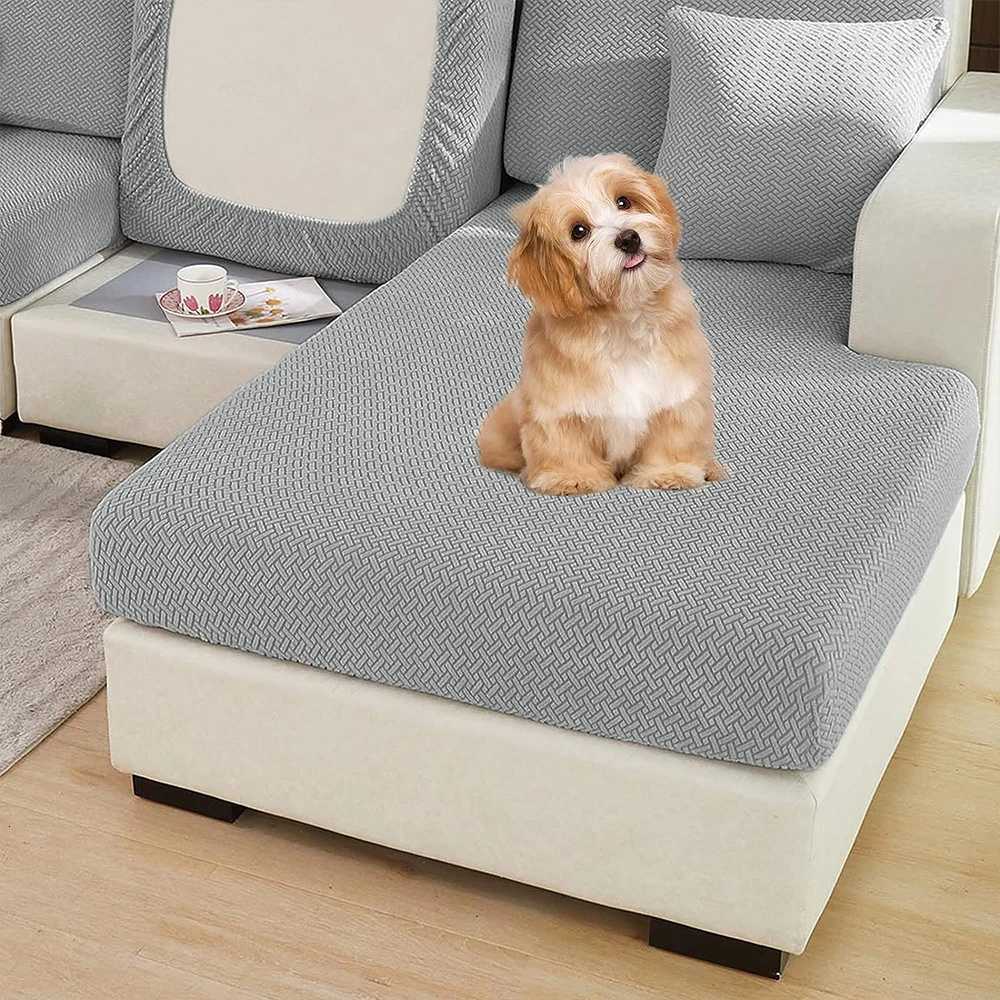 Jacquard Thick Sofa Cover Elastic Polar Fleece Couch Covers for Sofas Living Room Spandex Seat Covers Lshaped Solid Colors Home C251028