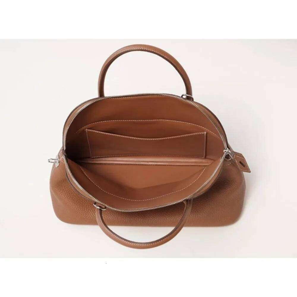 Designer Bags Premium Semi-Handmade First-Layer Cowhide Bowling Portable Shoulder Large Shell Bag Commuting Temperament Versatile Hot Selling