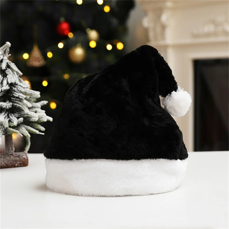 Christmas Santa Hat For Adults And s Unisex Velvet Cozy short Plush Red Xmas Hats Years Holiday Party Supplies 251023