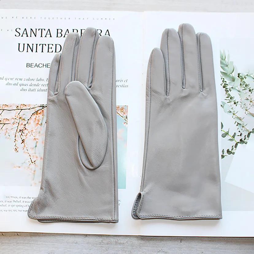 Summer Driving Thin Sheepskin Leather Gloves Womens Touch Screen Single Unlined Straight Style Motorcycle Riding Gloves 251027