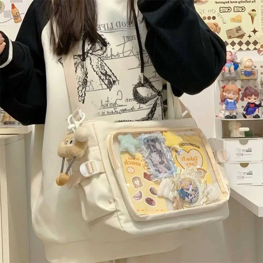 HOT Fashion Japanese Style Transparent Itabag Oneshoulder Crossbody Postman Bags Japanese Designer Preppy Handbag Purse 2025W251028