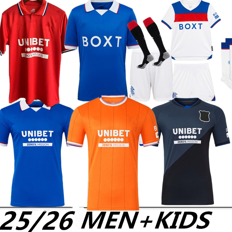 Fourth Glasgow RangersS fc 25 26 soccer jersey 2025 home Ranger COLAK ROOFE LUNDSTRAM HAGI BARKER MORELOS KENT TILLMAN FC Raskin Football Shirt men kids kit third
