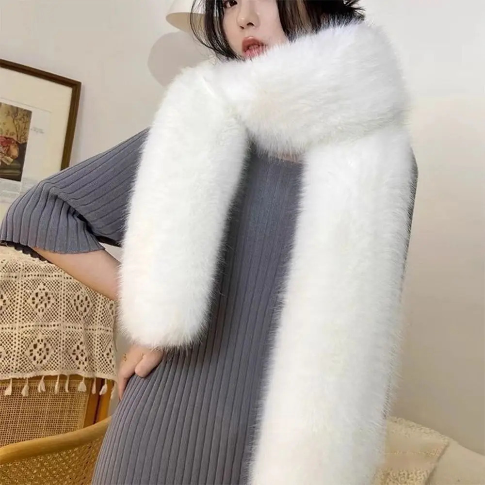 Fur Decor 6 Colors 180cm Fur Long Scarf Thicked Fluffy Plush Wraps Shawl Vintage Ladies Scarves Outdoor 251024
