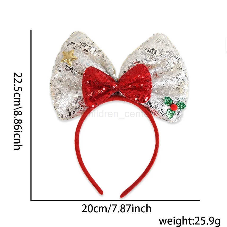 Disney Christmas Sparkling Sequined Christmas Hair Bows from : Ideal Party Supply for Young Girls designer H251119