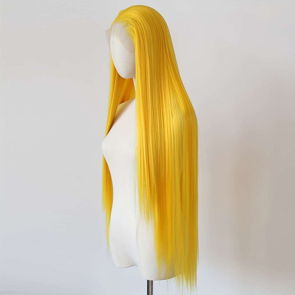 ZIGZAG HAIR 40" Extra Long Straight Front Wig Heat Resistant Up To 356°F, 13X4 Lace Front, Ultra-Sleek Glossy Finish, Voluminous 200% Density Dar