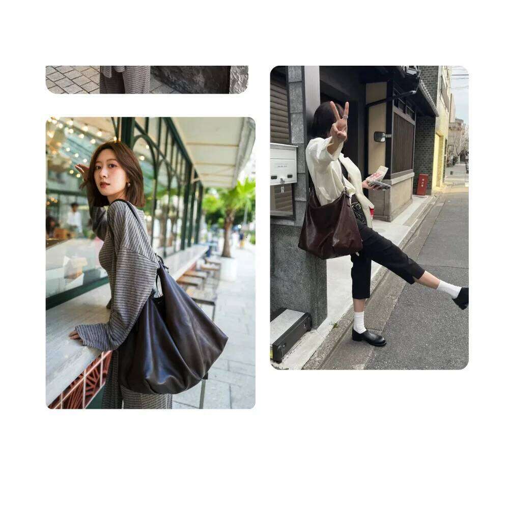 Designer Bags Niche Light Vegetable Tanned Cowhide Neutral Simple Wind Large Capacity Shoulder Retro Versatile Lazy Messenger Bag Hot Selling