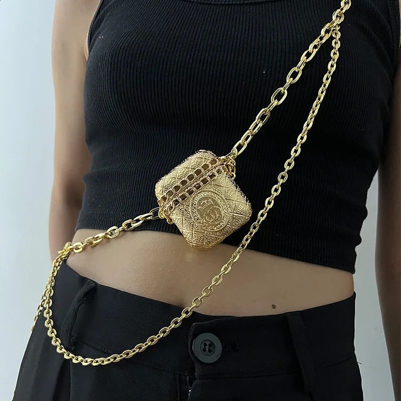 Chain Belts for Womens Dress Jeans Trousers Mini Vintage Waist Gold Metal Bag Tassel Body Jewelry Accessories 251024