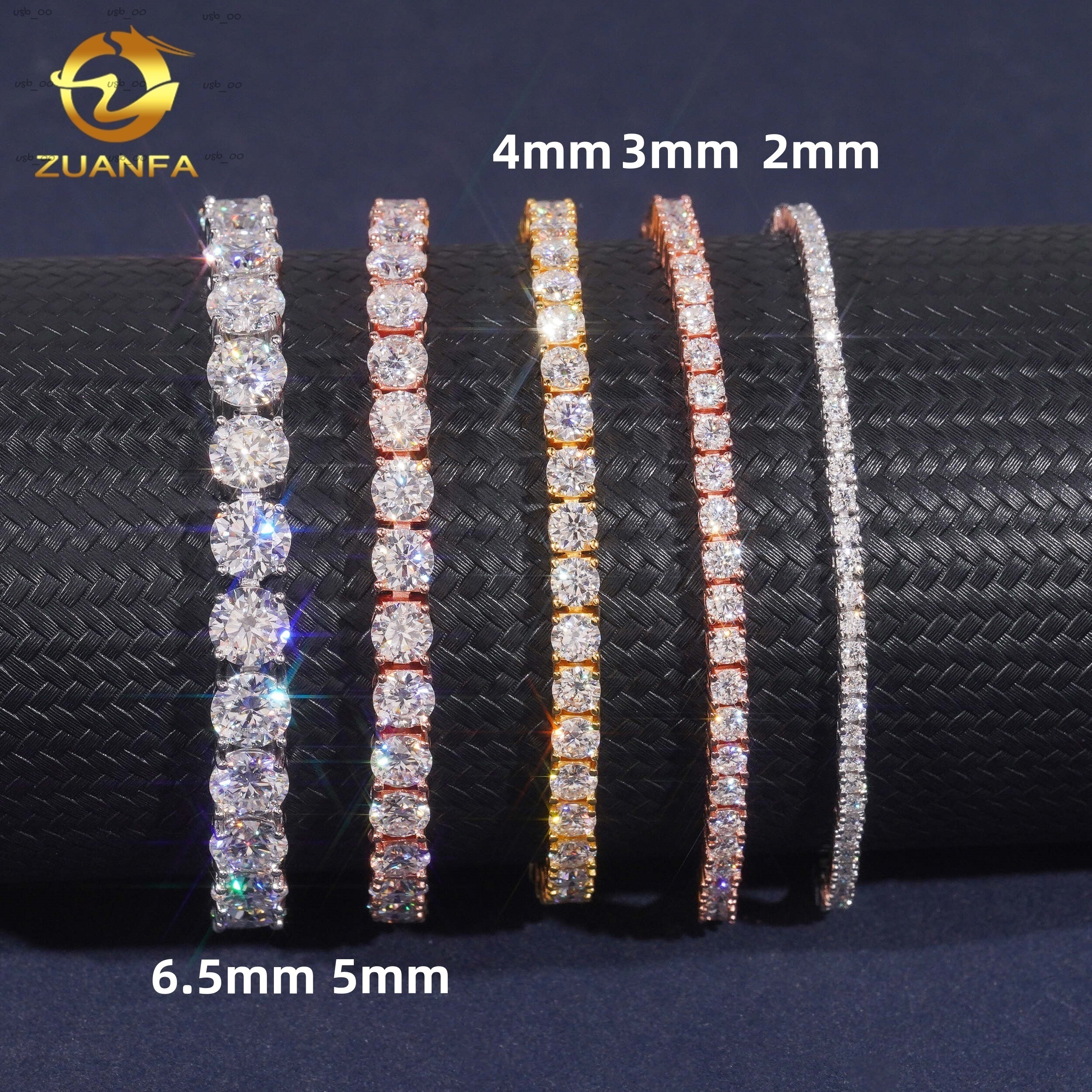 Luxury Hip Hop Fine Jewelry VVS Moissanite Diamond Sterling Silver 925 Fashion Tennis Chain Bracelet