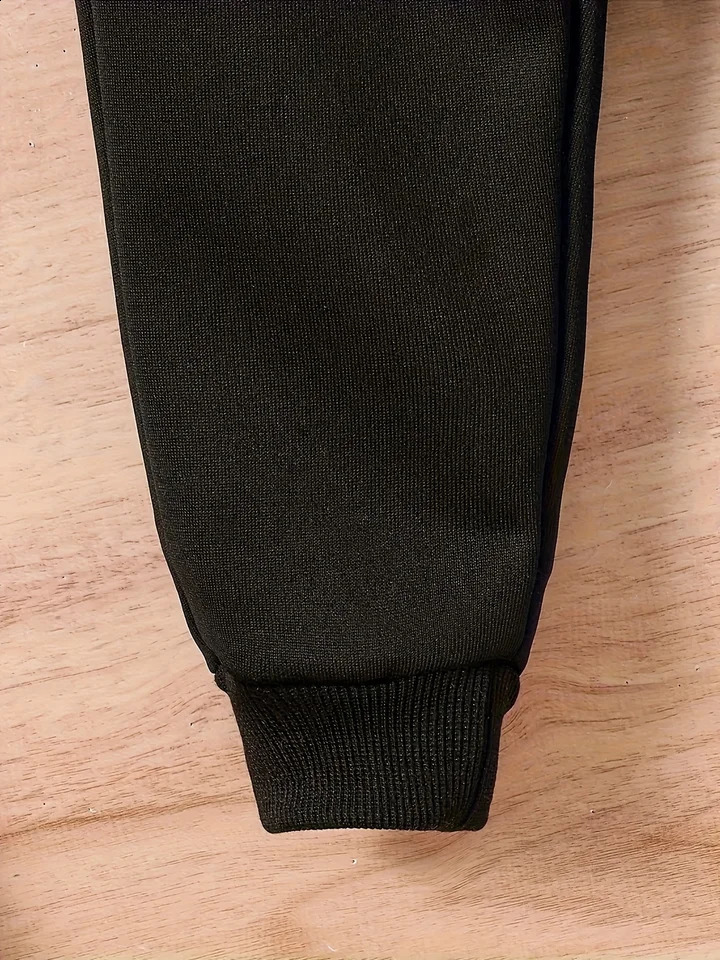 Baby boy letter pattern fleece long sleeved hooded sweatshirtsports long suit for spring and autumn gifts 251023