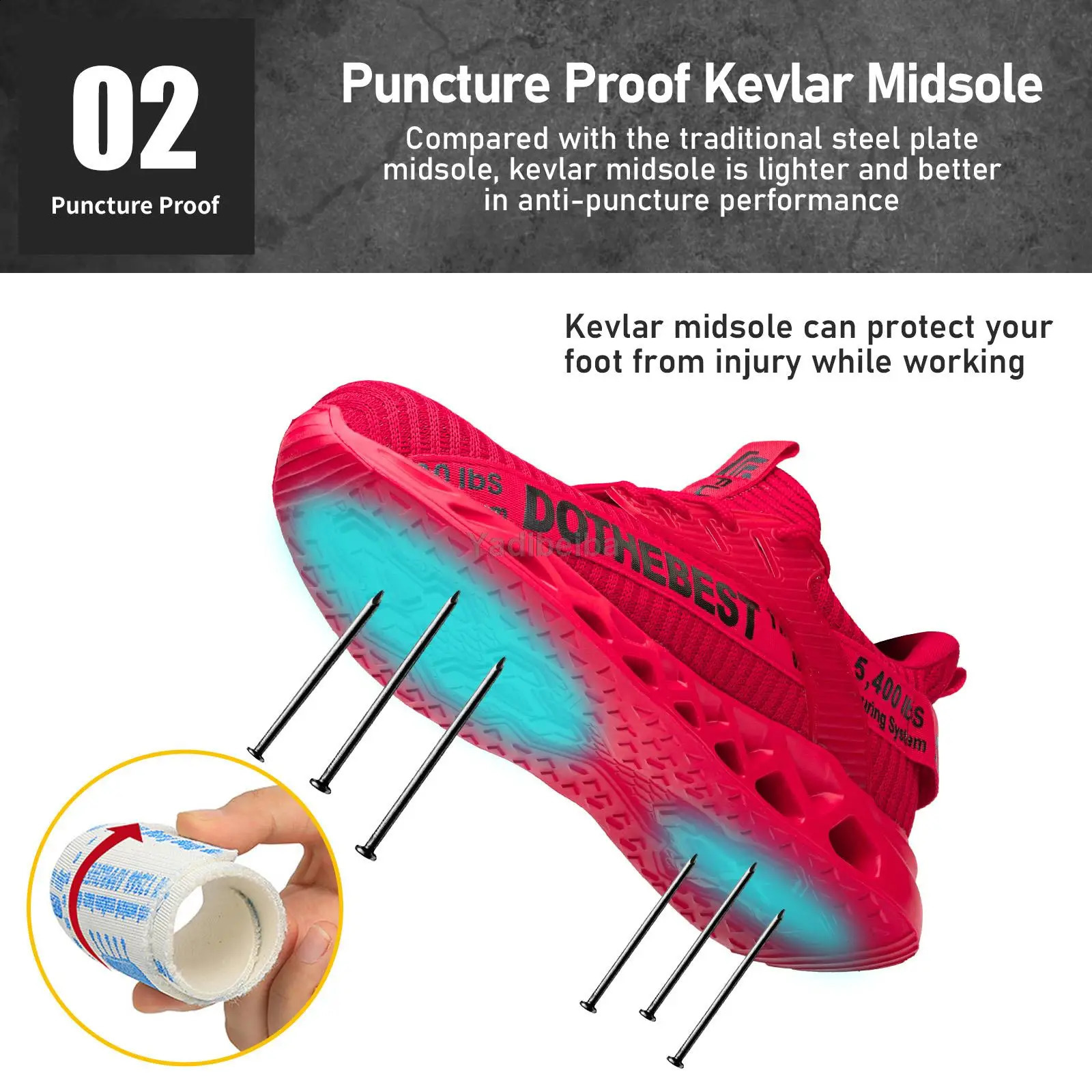 Steel Toe Safety Shoes for Men Women Lightweight Work Sneakers Puncture Proof Work Shoes Unisex Coustruction Safety Work Boots 251023