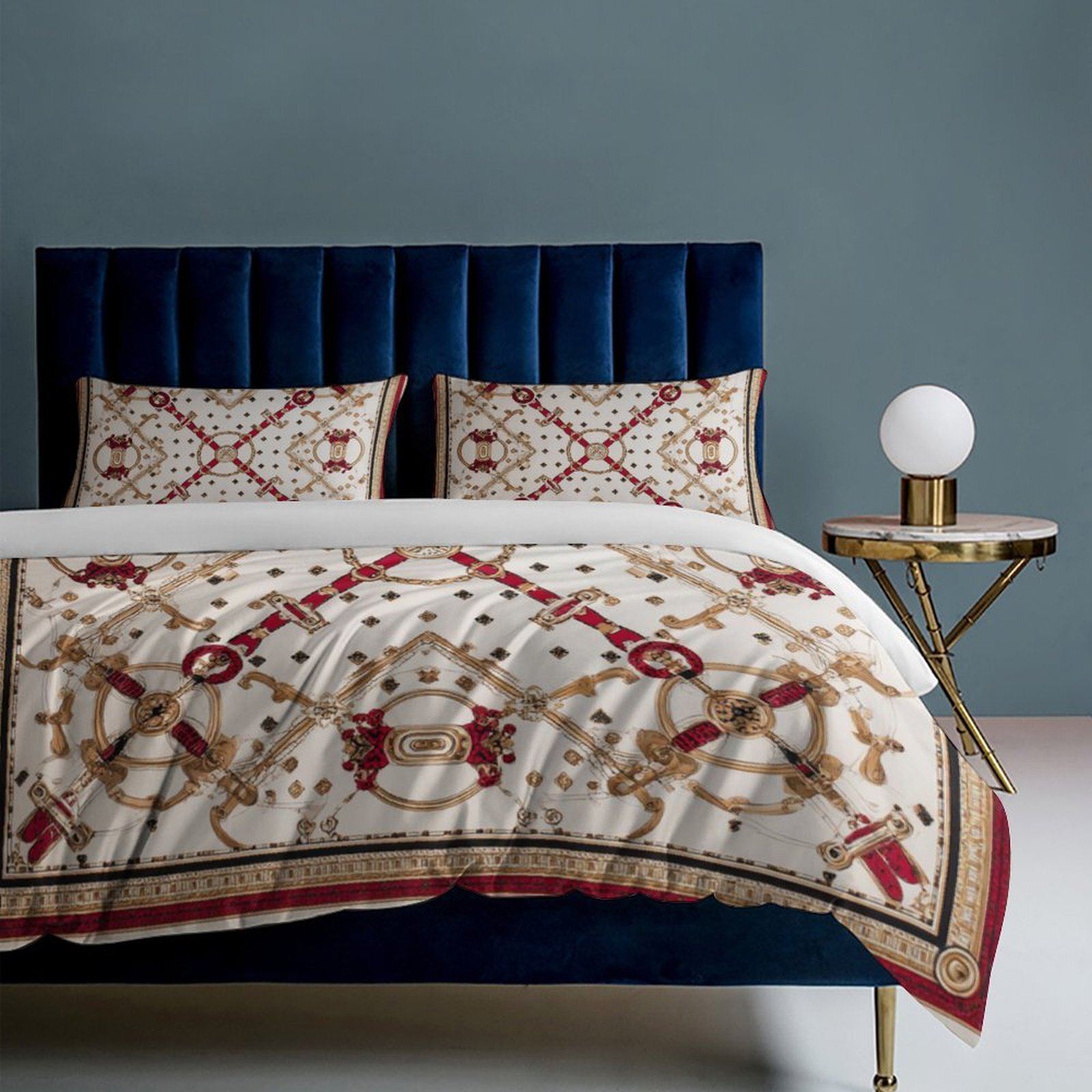 Custom Bedding Set Luxury Designer H Printing Horse Printing Quilt Cover Pillowcase 3Pcs set Pure Cotton Comfortable Bedding Set Bedroom Decoration H1