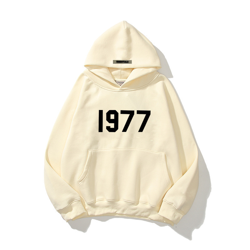 New Style Raglan Sleeve Double Layer Hooded Sweatshirt High Designer Hoodie Street Loose Fit Fleece 1977 Letter Hoodie Unisex