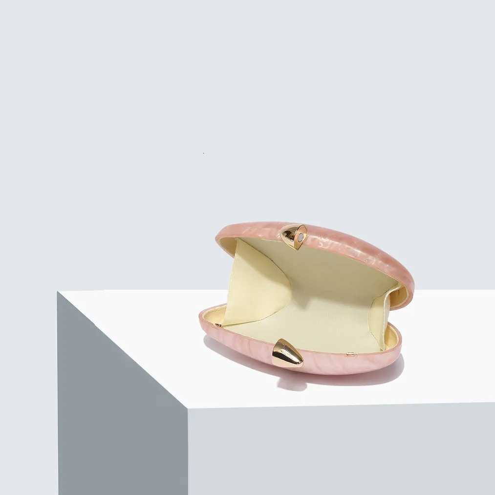 2025 New Designer Evening Bag for Women Trendy Acrylic Clutch Purse with Chain Elegant Ellipse Shoulder Bag for Party Wedding H251027