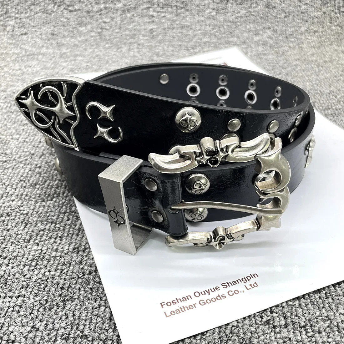 2025 Fashion Retro Pure Handmade Imitation Cow Belt Niche Highend Street Rock Punk Women Mens Belt Y2k 251027