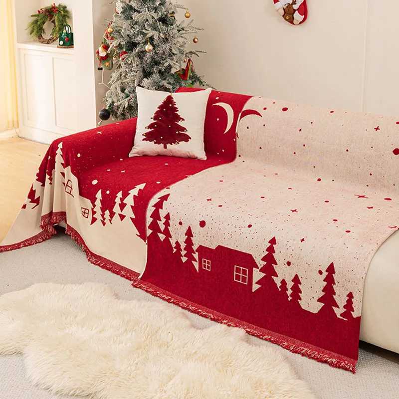 Christmas Style Thick Chenille Sofa Towel Autumn and Winter Anti Slip Sofa Blanket for Home Soft AntiDirt Corner Couch Covers C251028