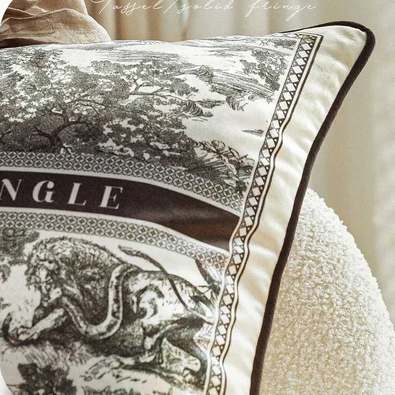 Pillow Case Jungle Velvet Cushion Cover 45x45cm Throw case Shell French Country Road Vintage Home Sofa Bedroom Decoration Light Luxury C251028