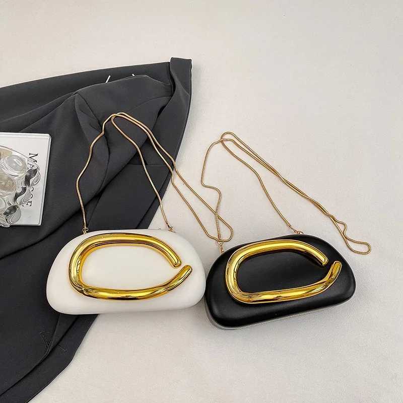 Women PU Leather Trendy Clutch Purses with Chain Metal Decoration Evening Bag Handheld Shoulder Clutch Bag for Evening Dinner H251027