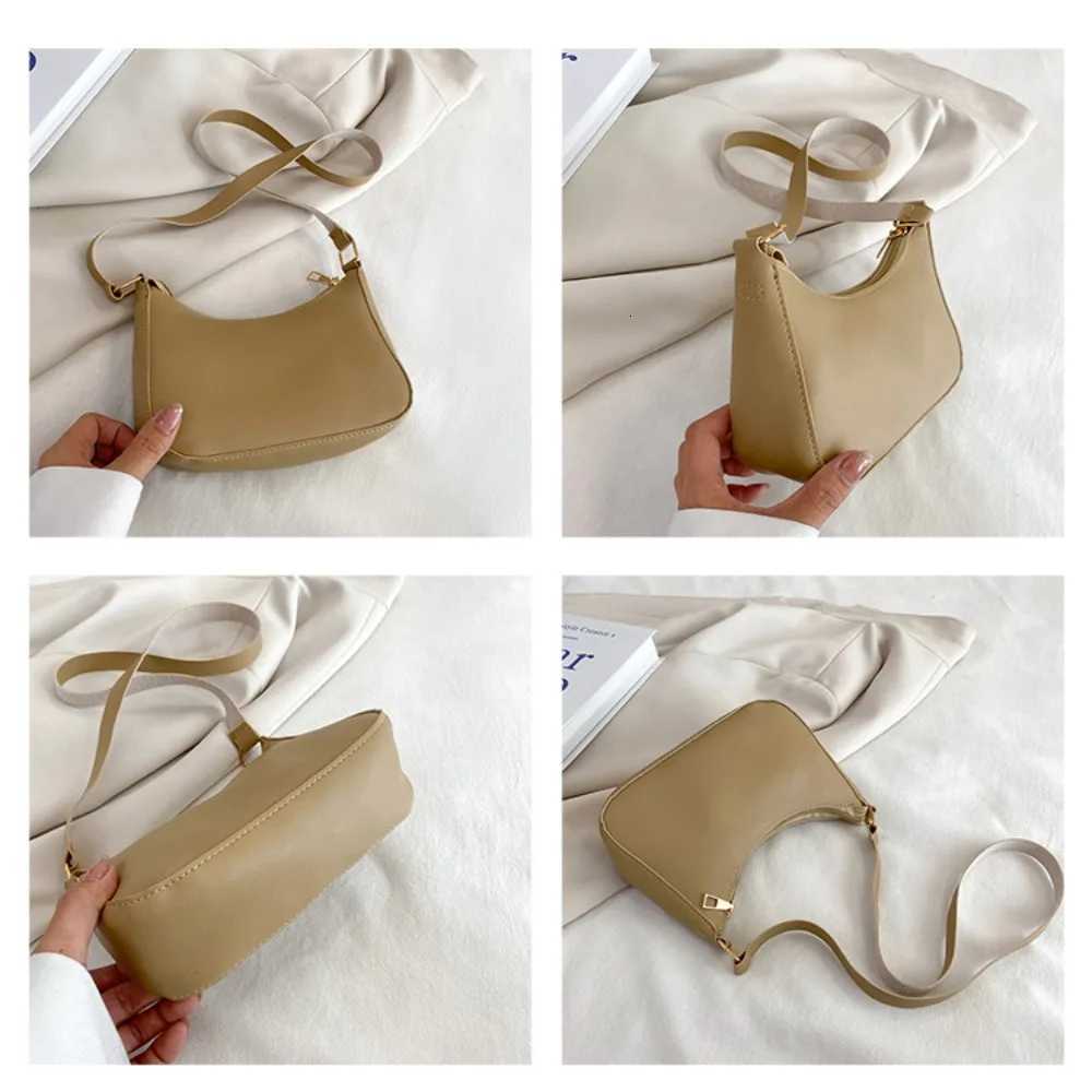 Womens Fashion Handbags Retro Solid Color PU Leather Shoulder Underarm Bag Casual Hobos HandbagsW251028