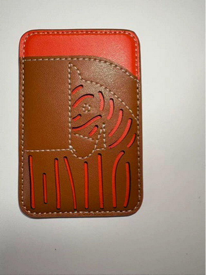 Leather Magnetic Holder,Magnetic Back Sticker,Stealth ID Card Case Compatible with Mobile Phone 15/16/17 Series