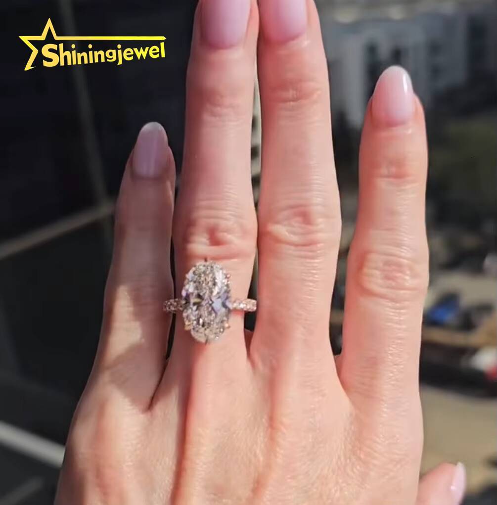 Solitaire Ring 10K 14K 18K Yellow Gold Oval Cut 5ct IGI Report Lab Diamond CVD Diamond Ring for Women Mothers Day