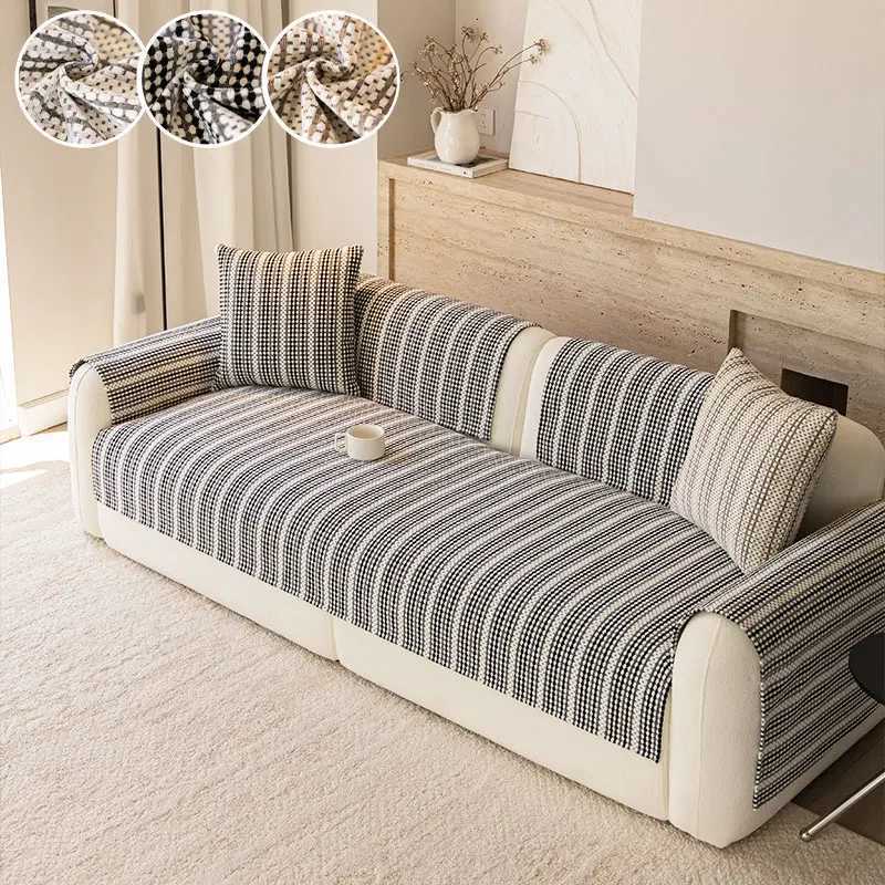 1PCAutumn and winter Chenille sofa cushion light French style anti slip straight row sofa cushion C251028