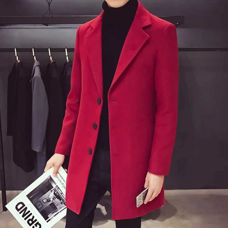 2025 Fashion Men Wool Casual Business Trench Coat Mens Leisure Overcoat Male Punk Style Blends Dust Coats Jackets X2510281