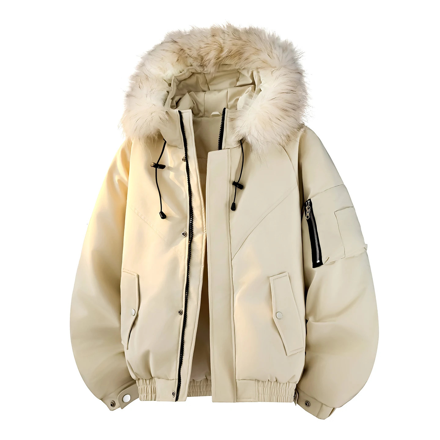 Casual Warm Hooded Duck Down Jackets With Detachable Fur Collar Winter Mens Outdwear Windproof Thicken Parkas Puffer Coats 251023