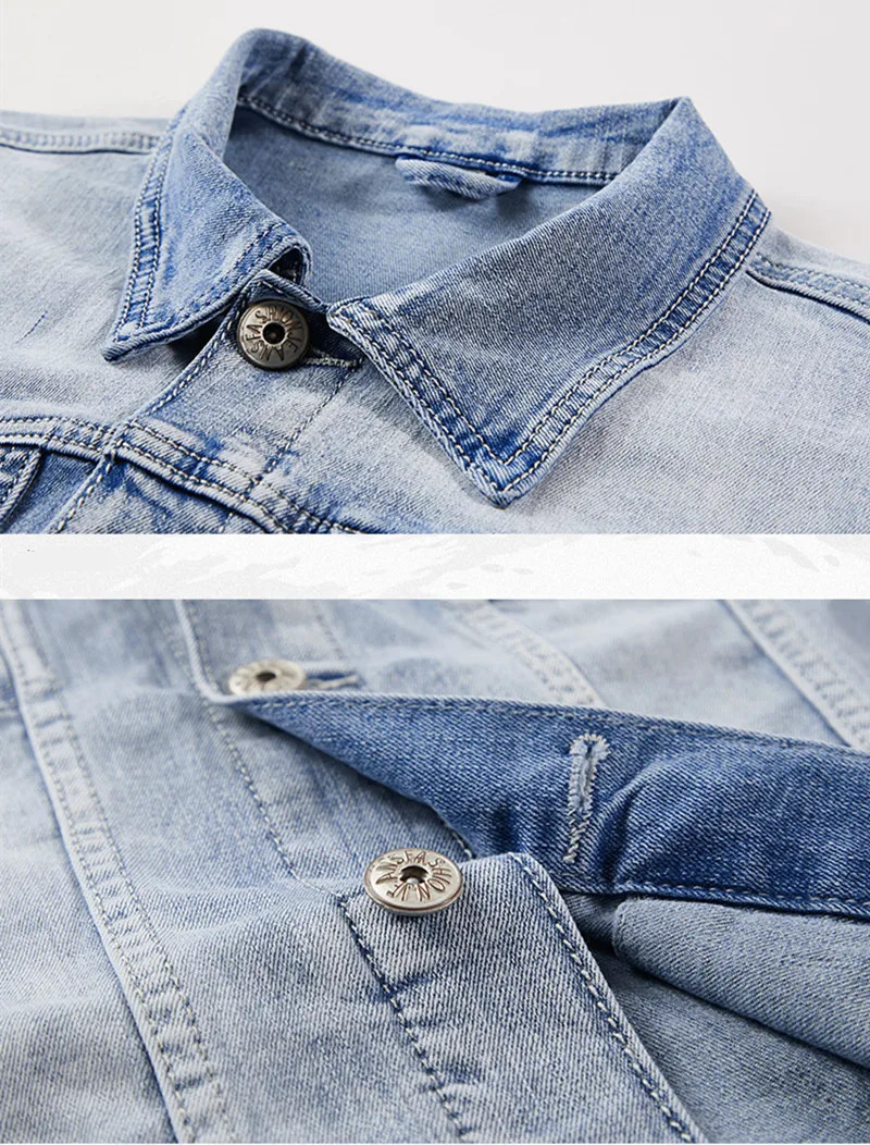 Spring Autumn Denim Suit Mens Slim Microstretch Twopiece Spring and Autumn Jacket Jeans 251024