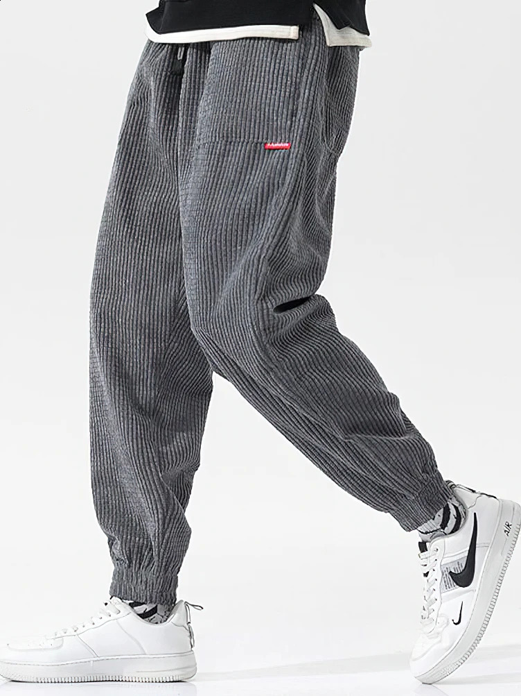 Baggy Corduroy Jogger Pants Men Tech Fleece Sweatpants Man Autumn Winter Casual Harem Male Sport Thermal Trousers 251027