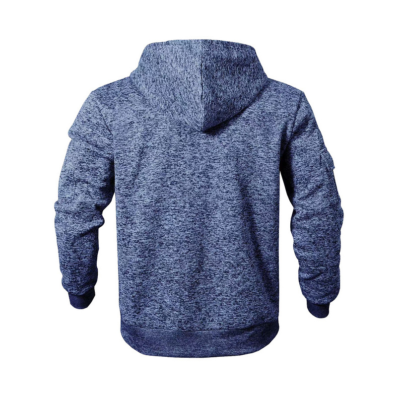 Men's Hoodie Heavyweight Fleece Lined Cation Fabric Workwear Style Zip Up Hooded Sweatshirt Winter Warm Sports Pullover Casual Jacket European Si