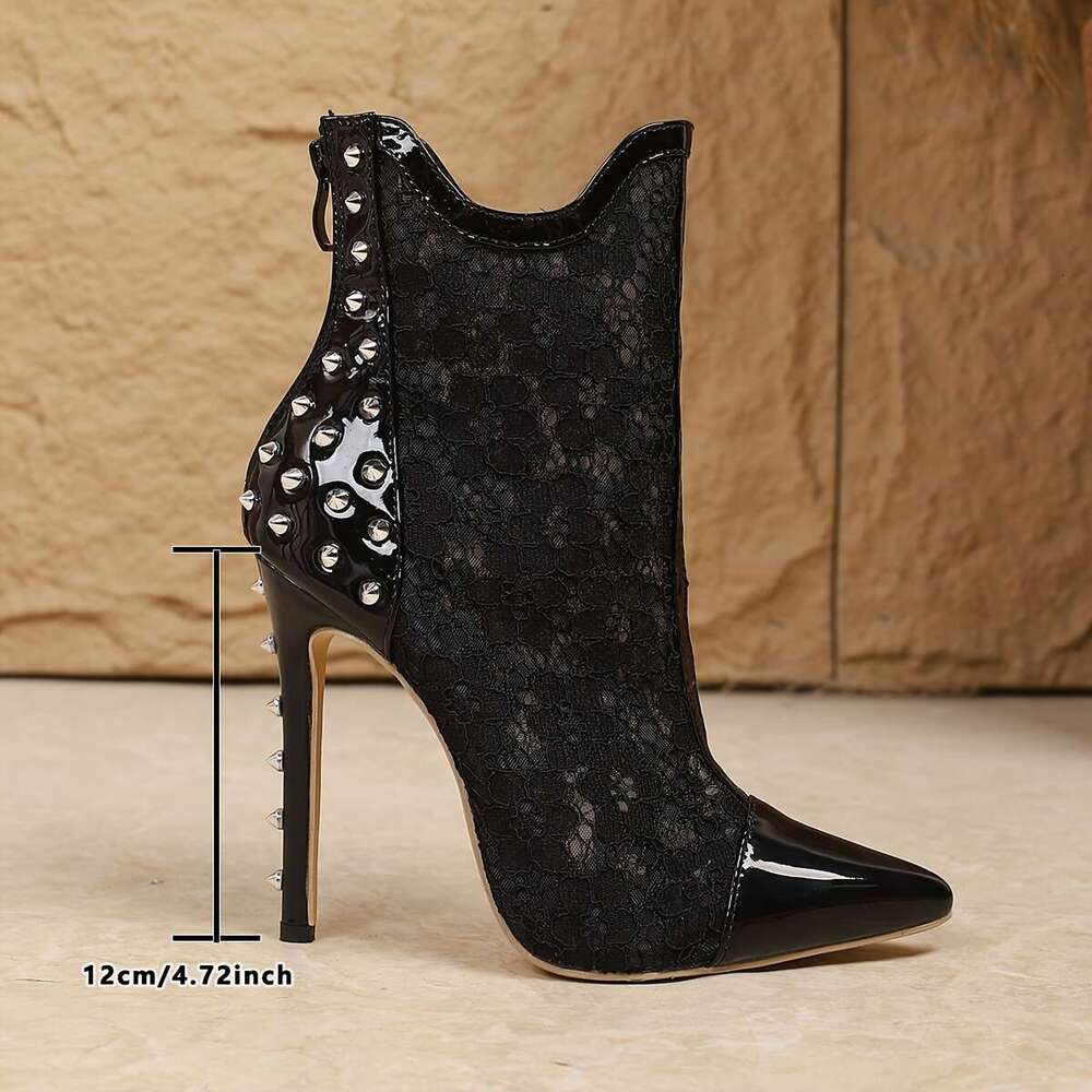 Italian Roman Boots Pointed Toe Stiletto Heels, Slip-Resistant Platform, Easy Zipper Closure, All-Season Formal Casual Shoes EU 35-42 / US Women'