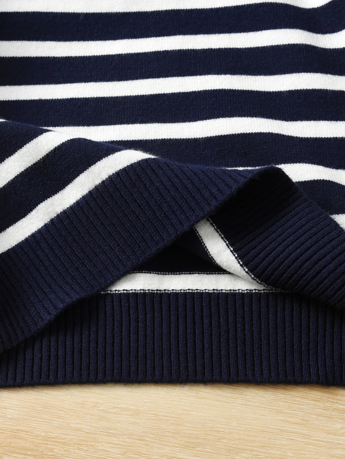 Boys college style striped half zipper stand up collar sweater pullover suitable for school in spring autumn and winter 251027