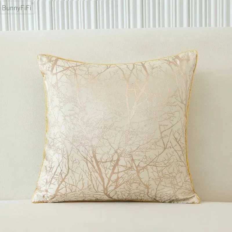 Pillow Case Jacquard Luxury Cushion Cover 45x45cm Embroidery High Quty Decor Sofa Cover Decorative case Beige Cushion Covers C251028