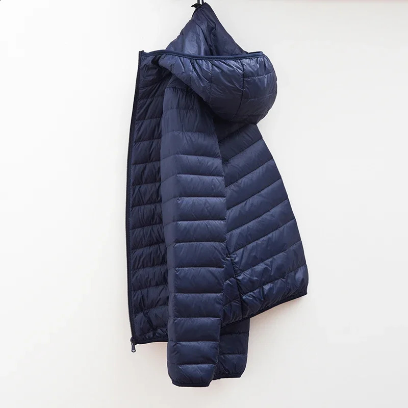 Men Winter Coat Fashion Hooded White Duck Down Jackets Plus Size Ultralight Down Coat Portable Slim Down Parkas 251027