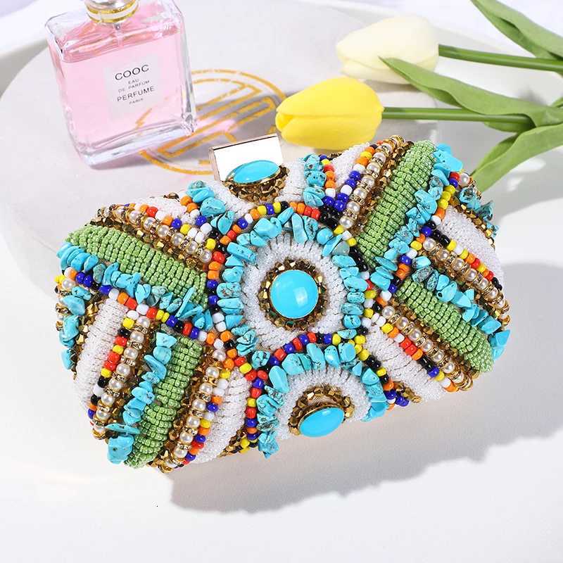 New color beaded bag fashion evening dress bag party reception bag ladies one shoulder sling reception bag holiday gift bag H251027